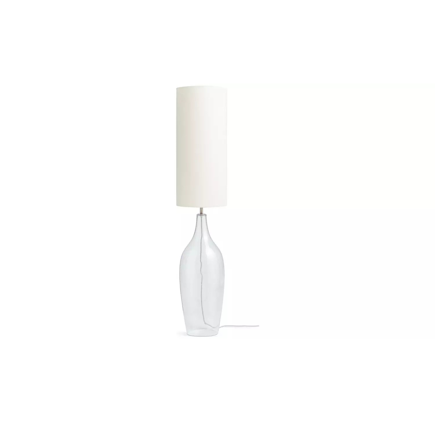 Habitat Abas Brushed Chrome&Bubble Glass Floor Lamp - Nickel