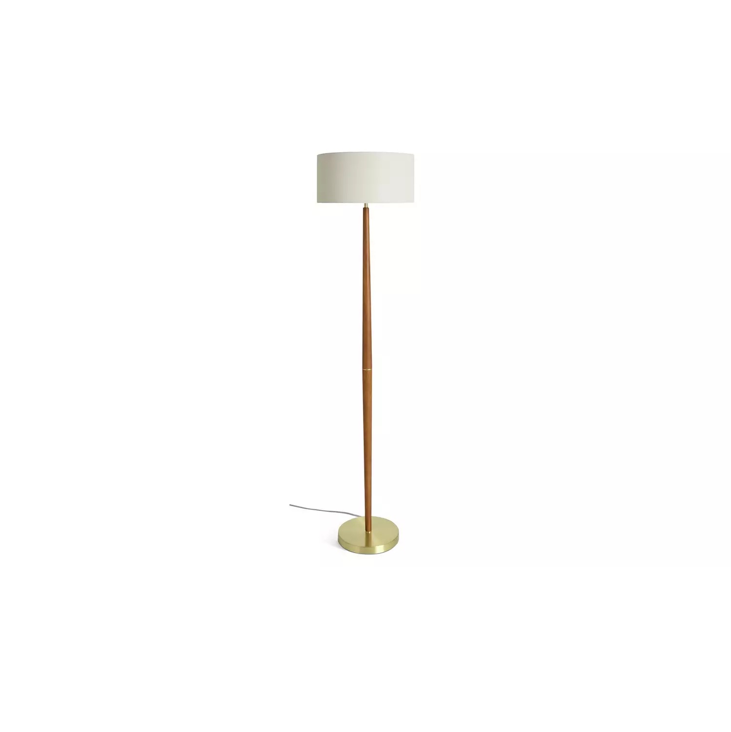 Habitat Wood and Brass Stick Floor Lamp - Walnut & Natural