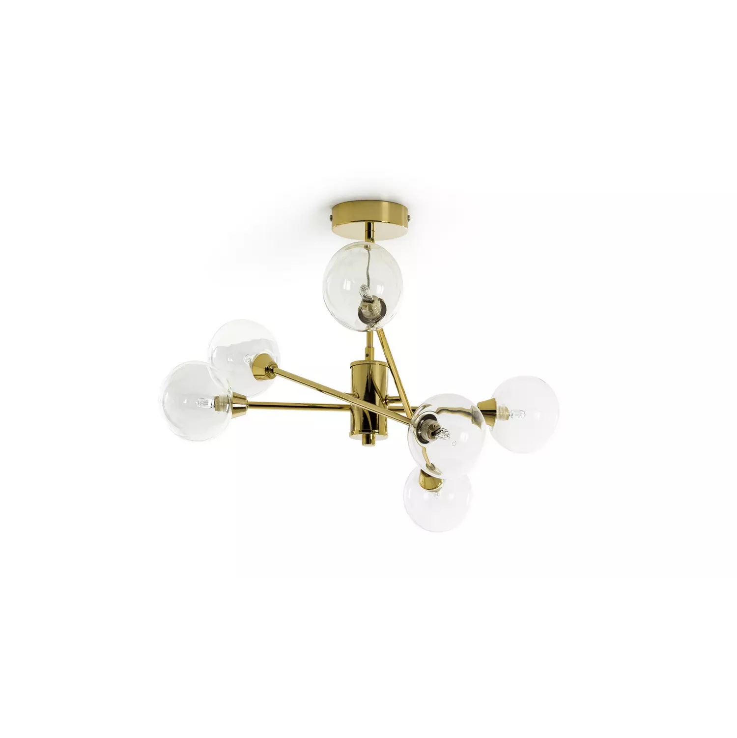 Habitat Sputnik Glass 6 Light Pendant Light – Gold