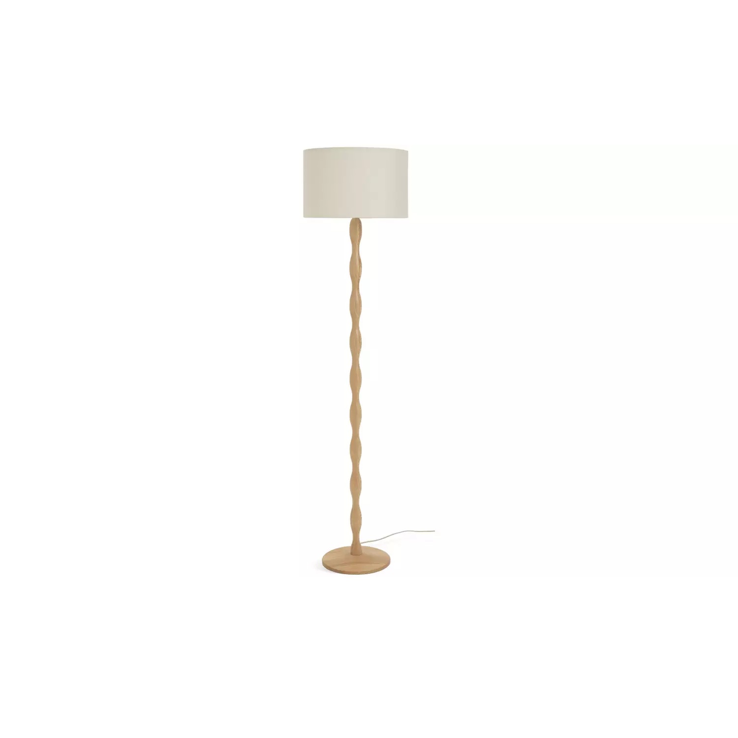 Habitat Bobbin Ash Wood Stick Floor Lamp - Natural