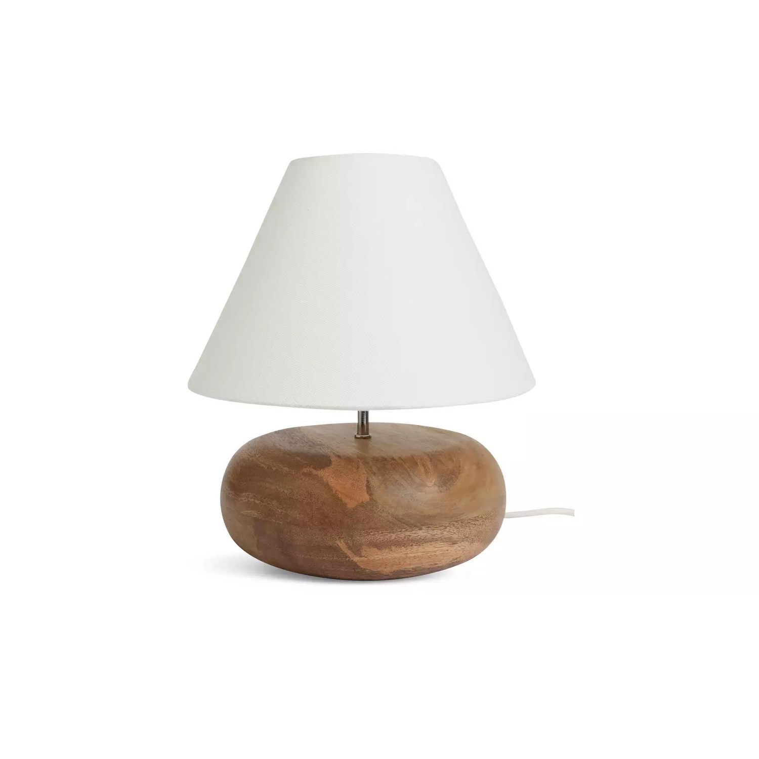 Habitat Pebble Mango Wood Table Lamp - Natural and White