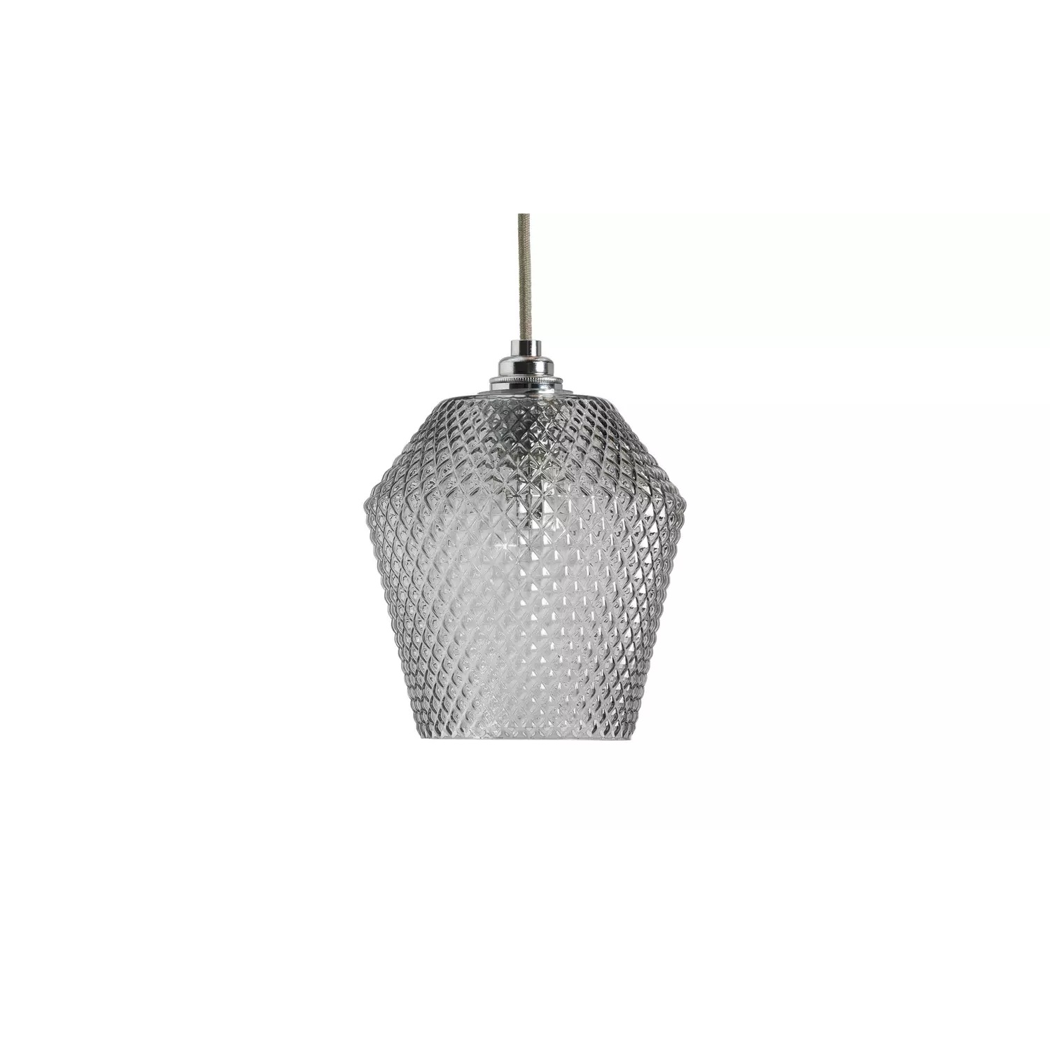 Habitat Nubia Grey Glass Easy Fit Lampshade - 17cm