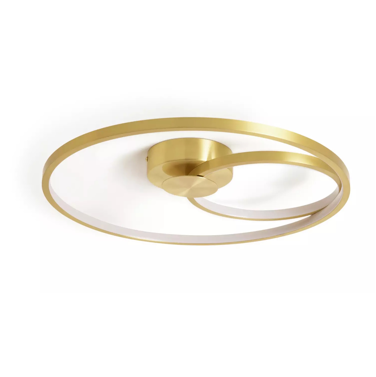 Habitat Pill Metal LED Flush Ceiling Light - Brushed Brass