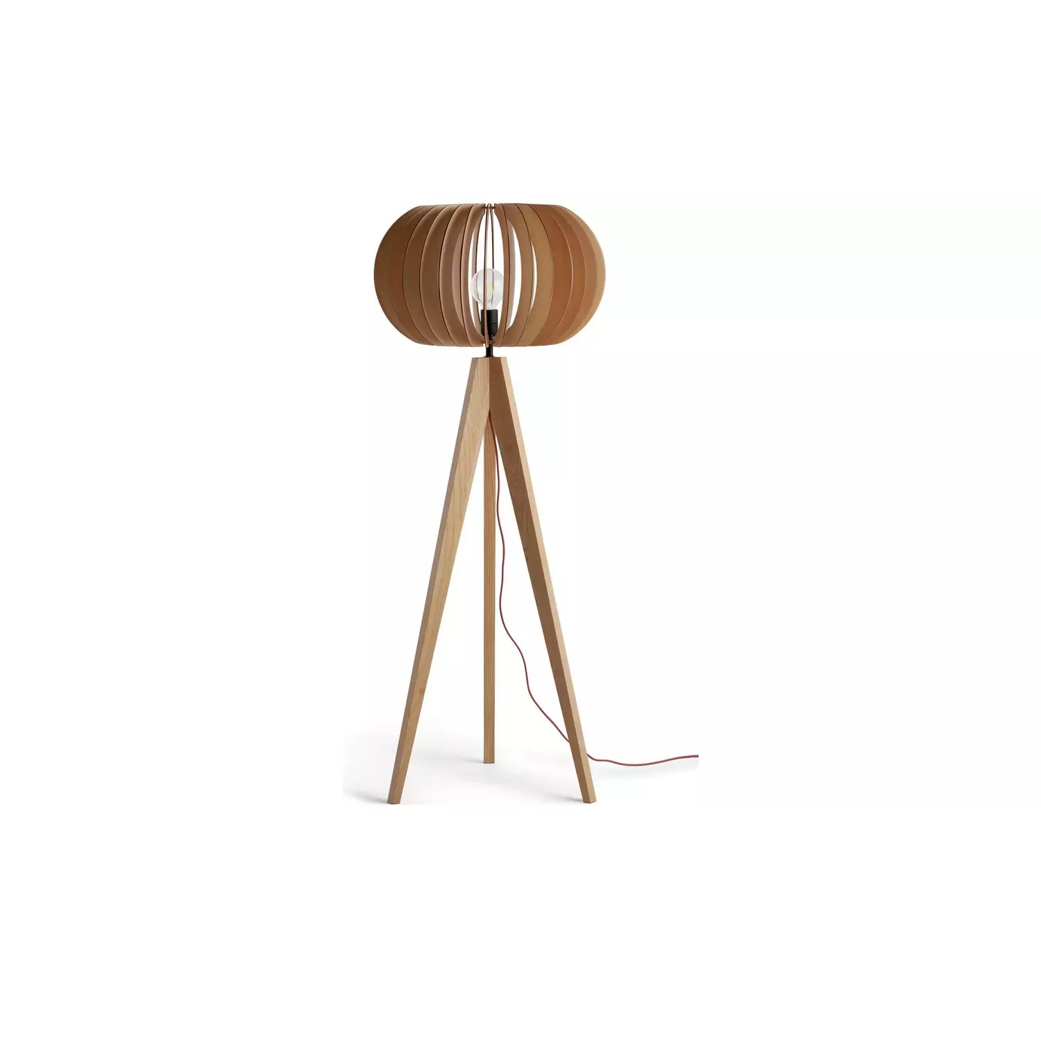 Habitat Achille Ash Wooden Tripod Floor Lamp - Oak