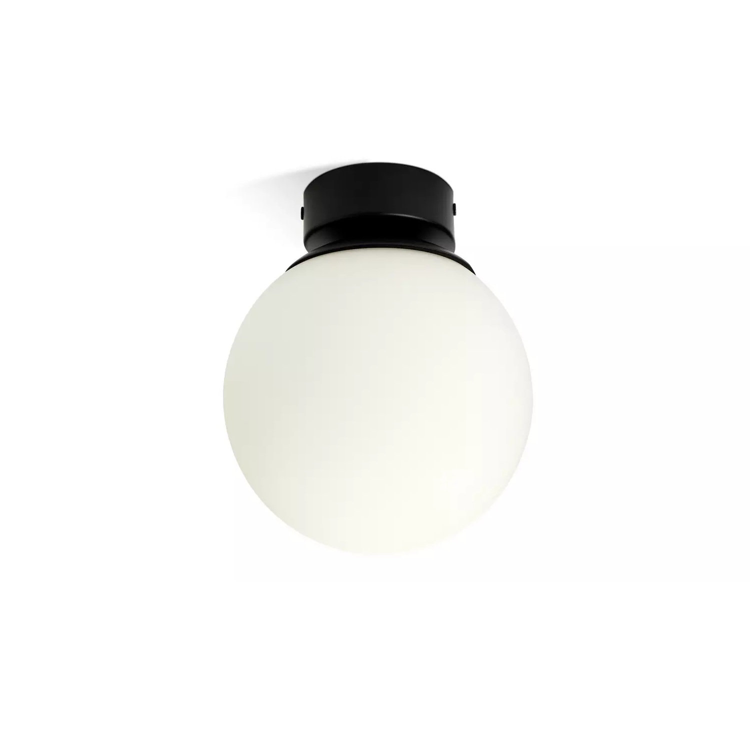 Habitat Opal Glass Bathroom Flush Ceiling Light - Black