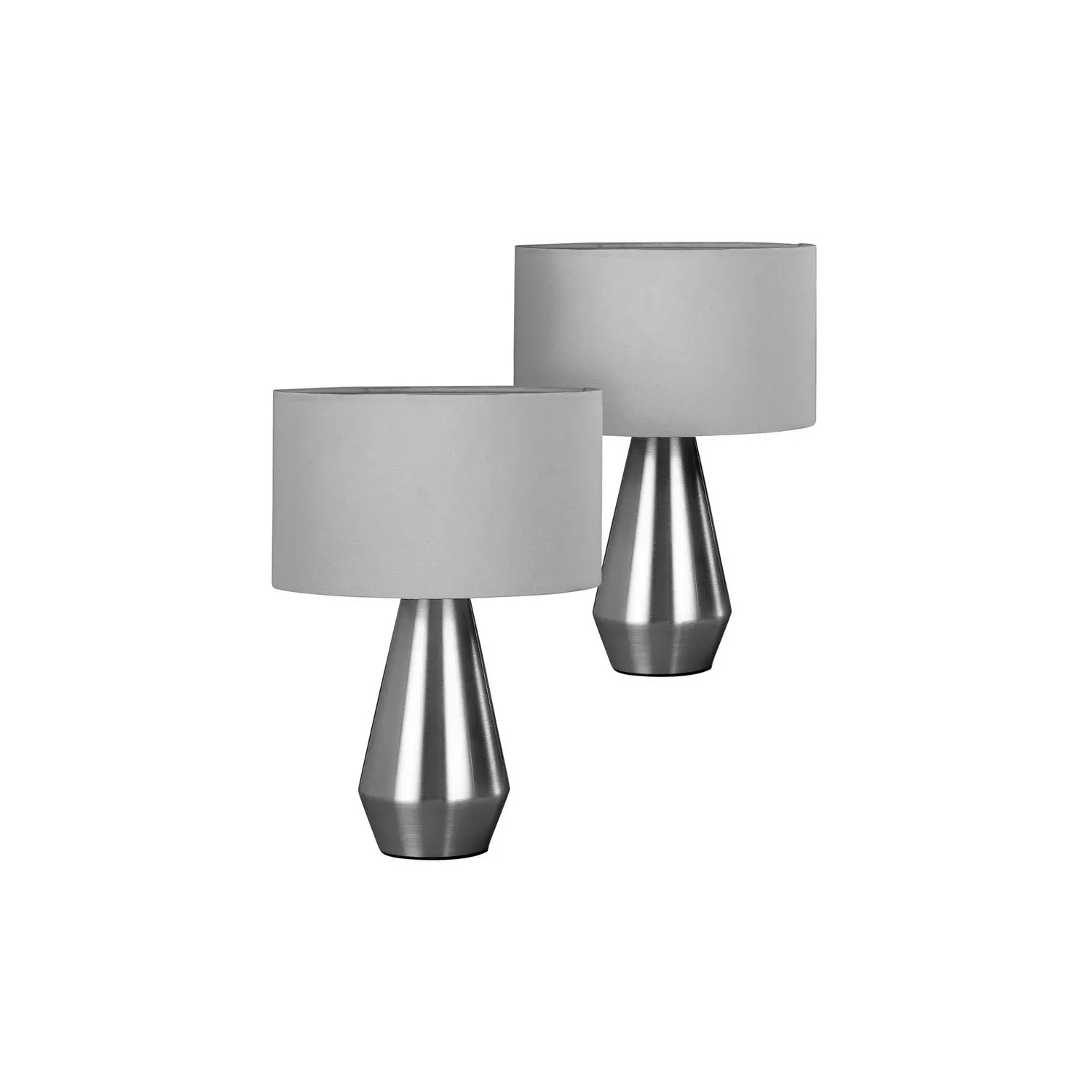 Habitat Maya Pair of Touch Table Lamps - Grey