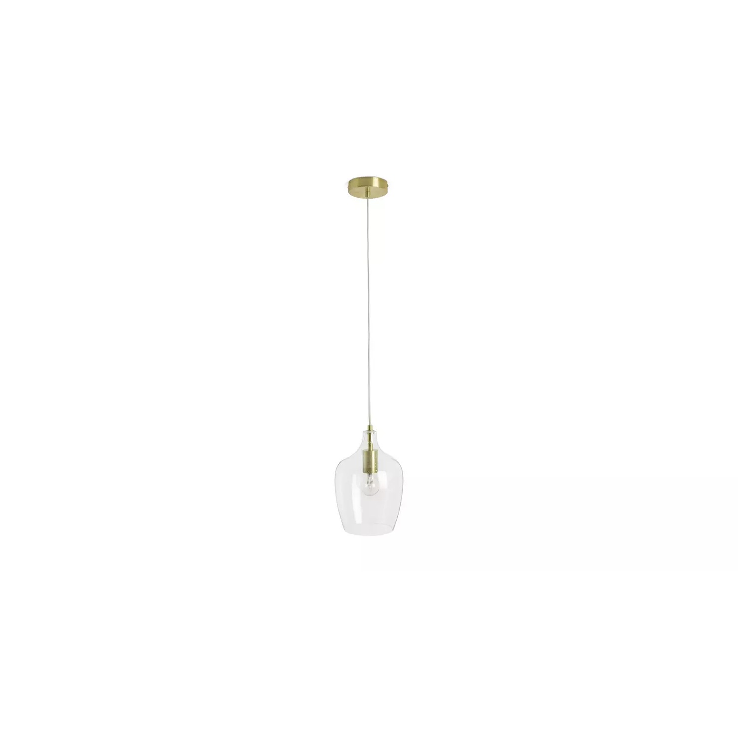 Habitat Abas Glass Pendant Light- Brass